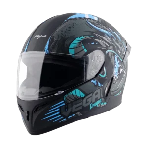 Motorbike Helmet (Dull Black Blue)