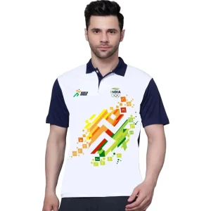 Axen Men Printed Polo Neck Polyester Multicolor T-Shirt for Men with Stylish Printed Design and Comfortable Polyester Fabric